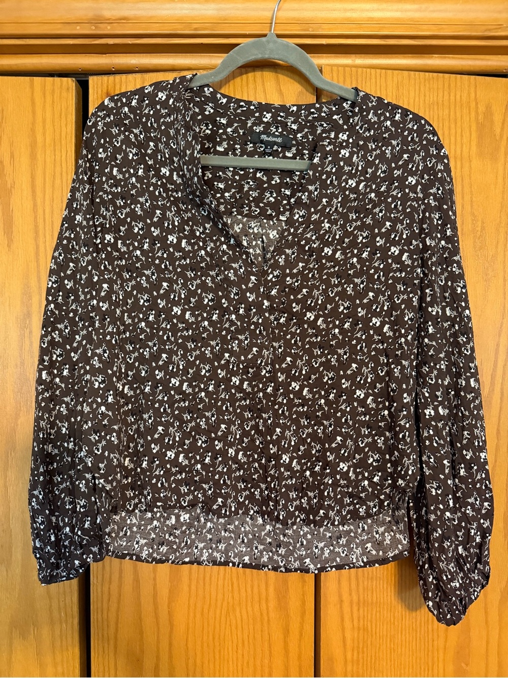 Madewell Brown Floral Button-Front Blouse